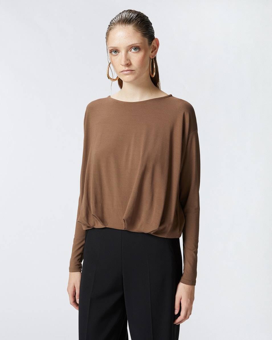 Pinko Pullover aus fließendem Jersey mit Drapierung Fabrikpreis