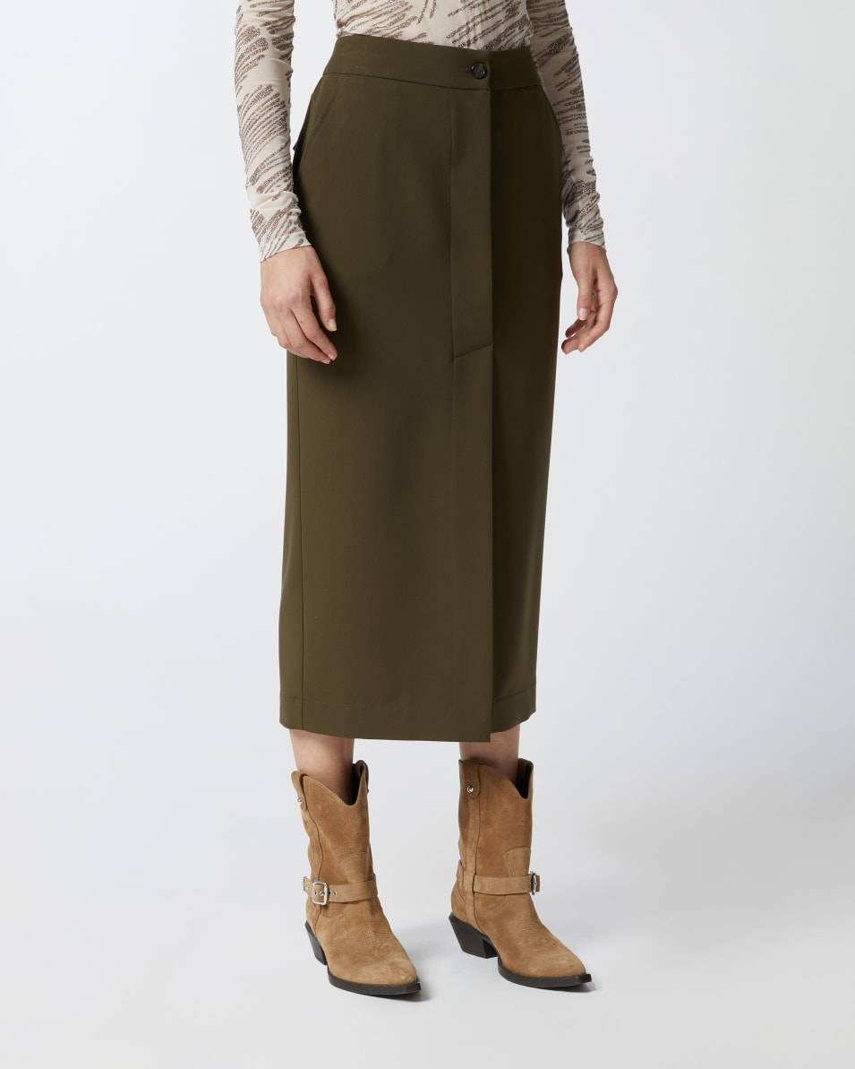 Pinko Langer Utility-Rock aus fließendem Stoff Sonderangebot