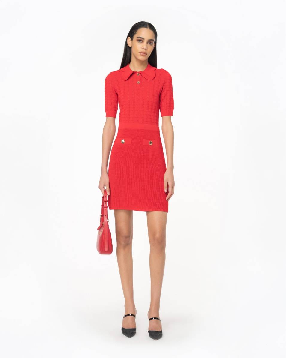 Pinko Minikleid aus Strick mit Fächermuster Online Outlet