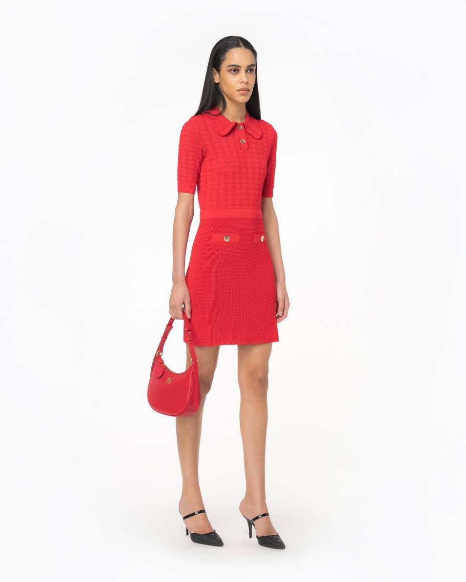 Pinko Minikleid aus Strick mit Fächermuster Online Outlet