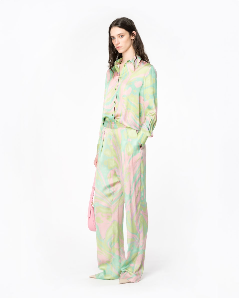 Pinko Hemdbluse aus Satin mit Splash-Print Zeitlich begrenztes Angebot