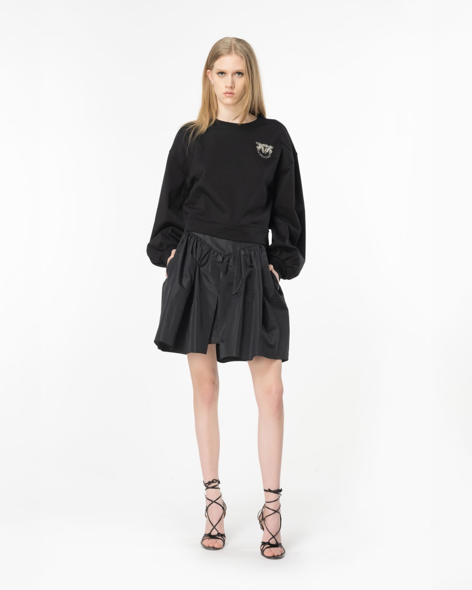 Pinko Boxy-Sweatshirt Love-Birds-Stickerei Große Rabatte