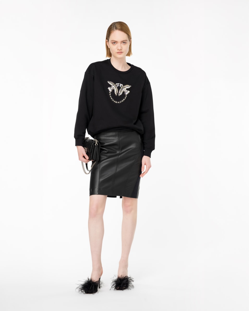 Pinko Sweatshirt Love Birds-Stickerei Super Rabatt