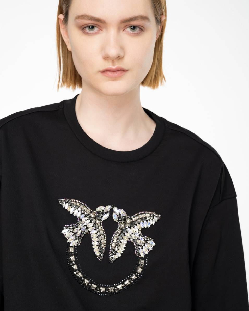 Pinko Sweatshirt Love Birds-Stickerei Super Rabatt