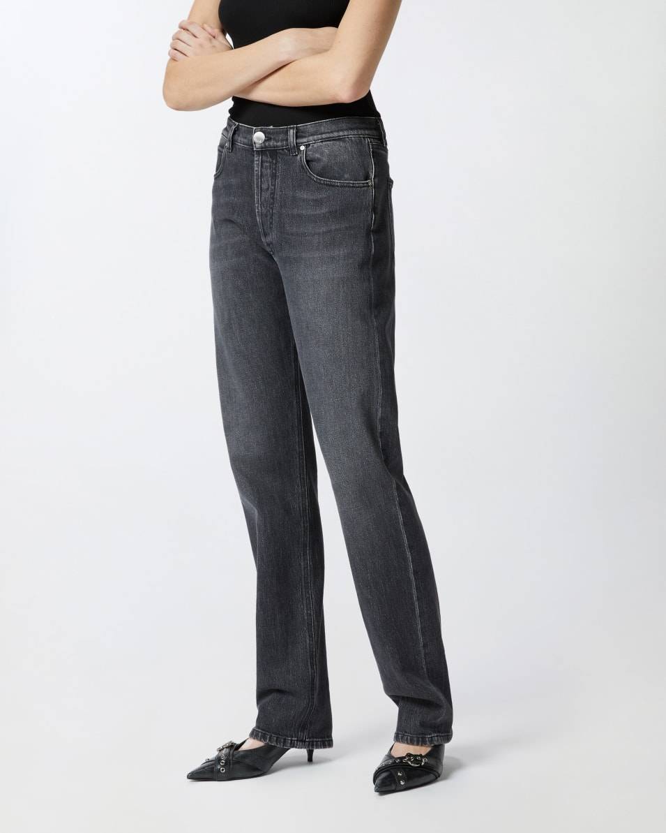Pinko Gerade Jeans aus dunkelgrauem Denim Clearance-Verkauf
