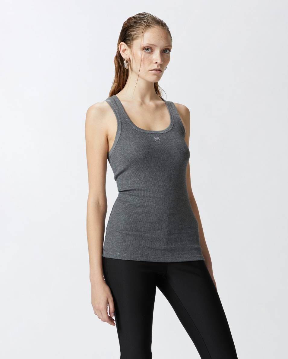 Pinko Geripptes Tanktop mit Logo Fabrikladen