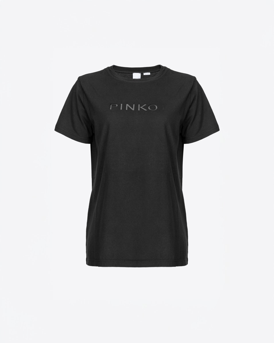 Pinko T-Shirt mit Stickeffekt-Logo Nur noch ein Tag übrig