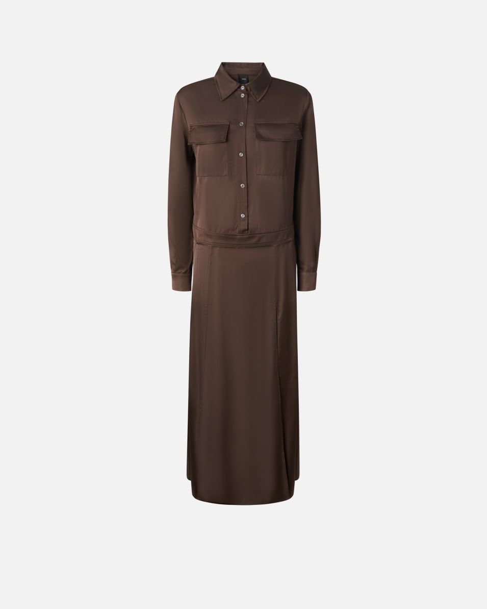 Pinko Langes Kleid aus Satin Kostenloser Versand international
