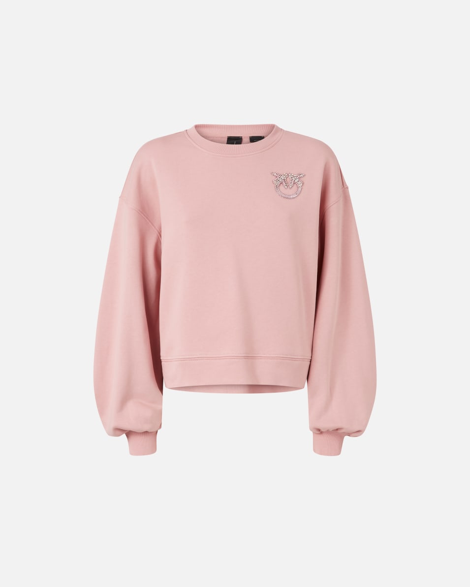 Pinko Sweatshirt mit weiten Ärmeln und Love Birds-Schmuckstickerei Online