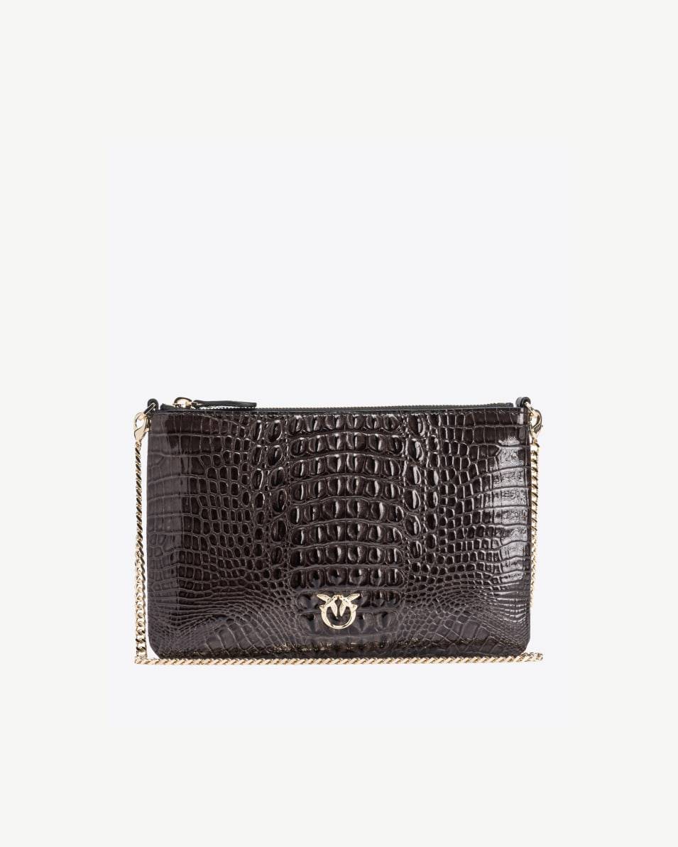 Pinko Classic Flat Love Bag Kroko glänzend PINKO Galleria Verkauf