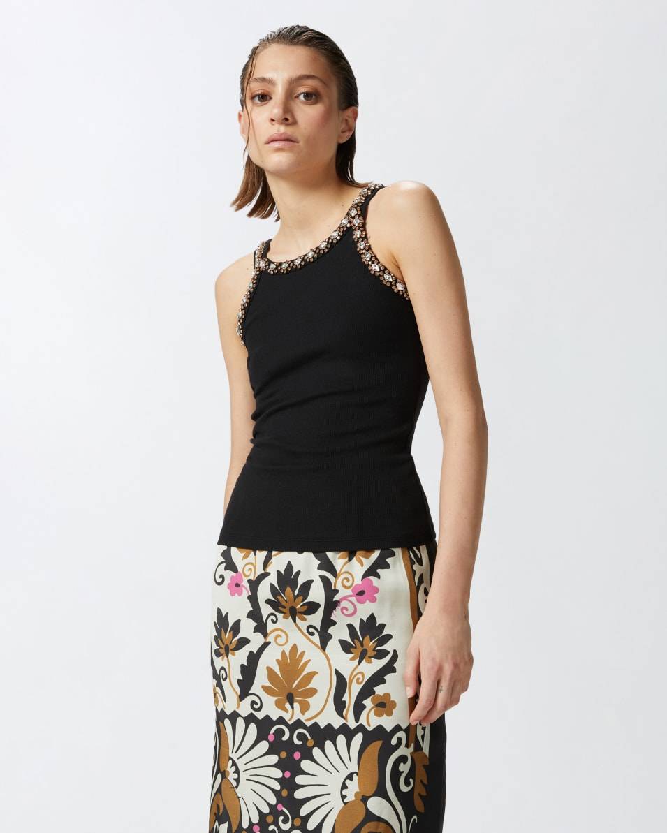Pinko Tanktop mit glänzender Stickerei Vatertagsangebot