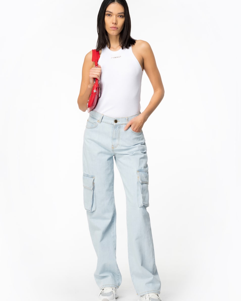 Pinko Geripptes Top mit Logo Valentinstagsangebot