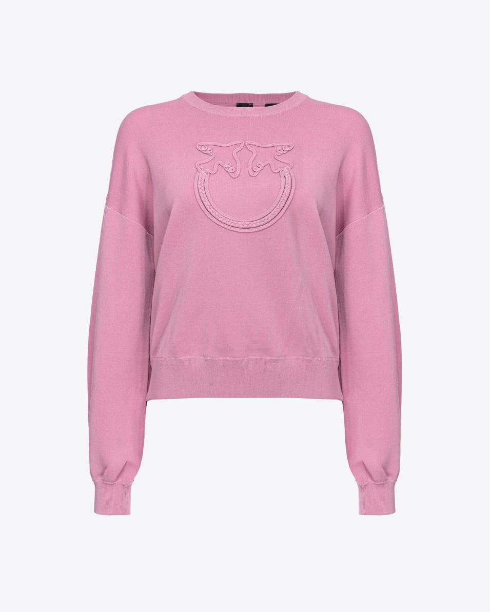 Pinko Pullover Applikation Love Birds Kostenlose Rückgabe