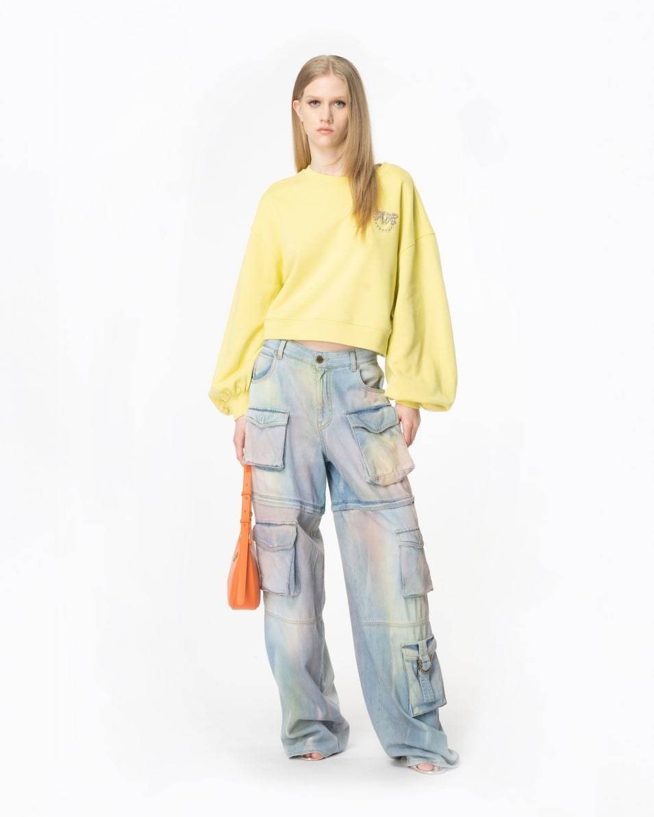 Pinko Boxy-Sweatshirt Love-Birds-Stickerei Begrenzte Freigabe