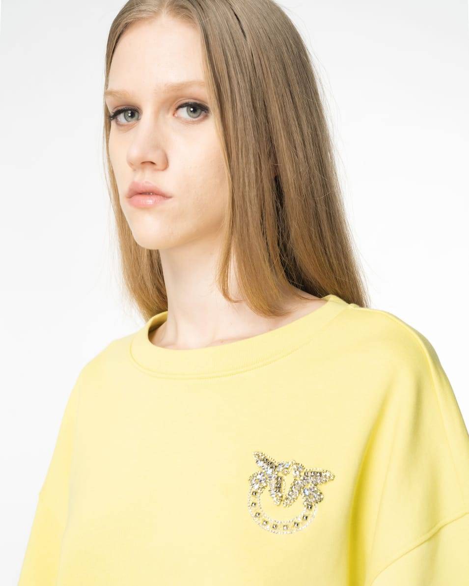 Pinko Boxy-Sweatshirt Love-Birds-Stickerei Begrenzte Freigabe