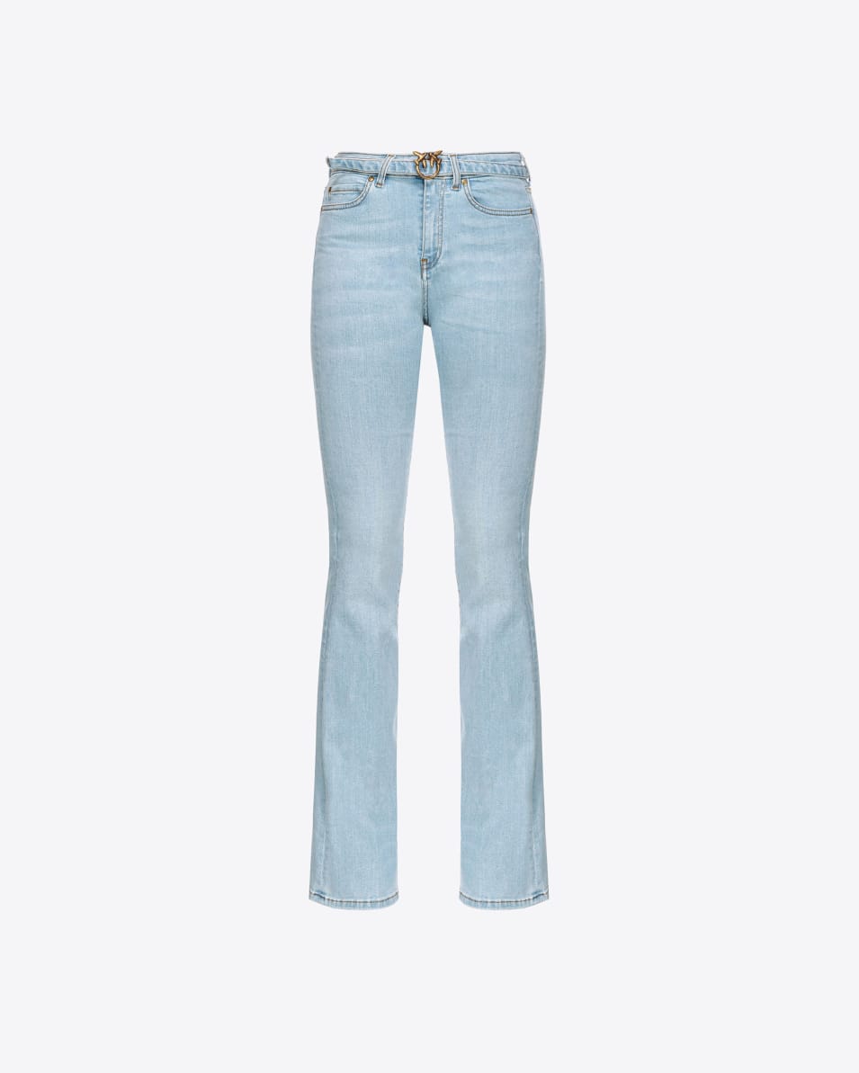 Pinko Schlagjeans Denim Baby Blue Bis zu 60% Rabatt