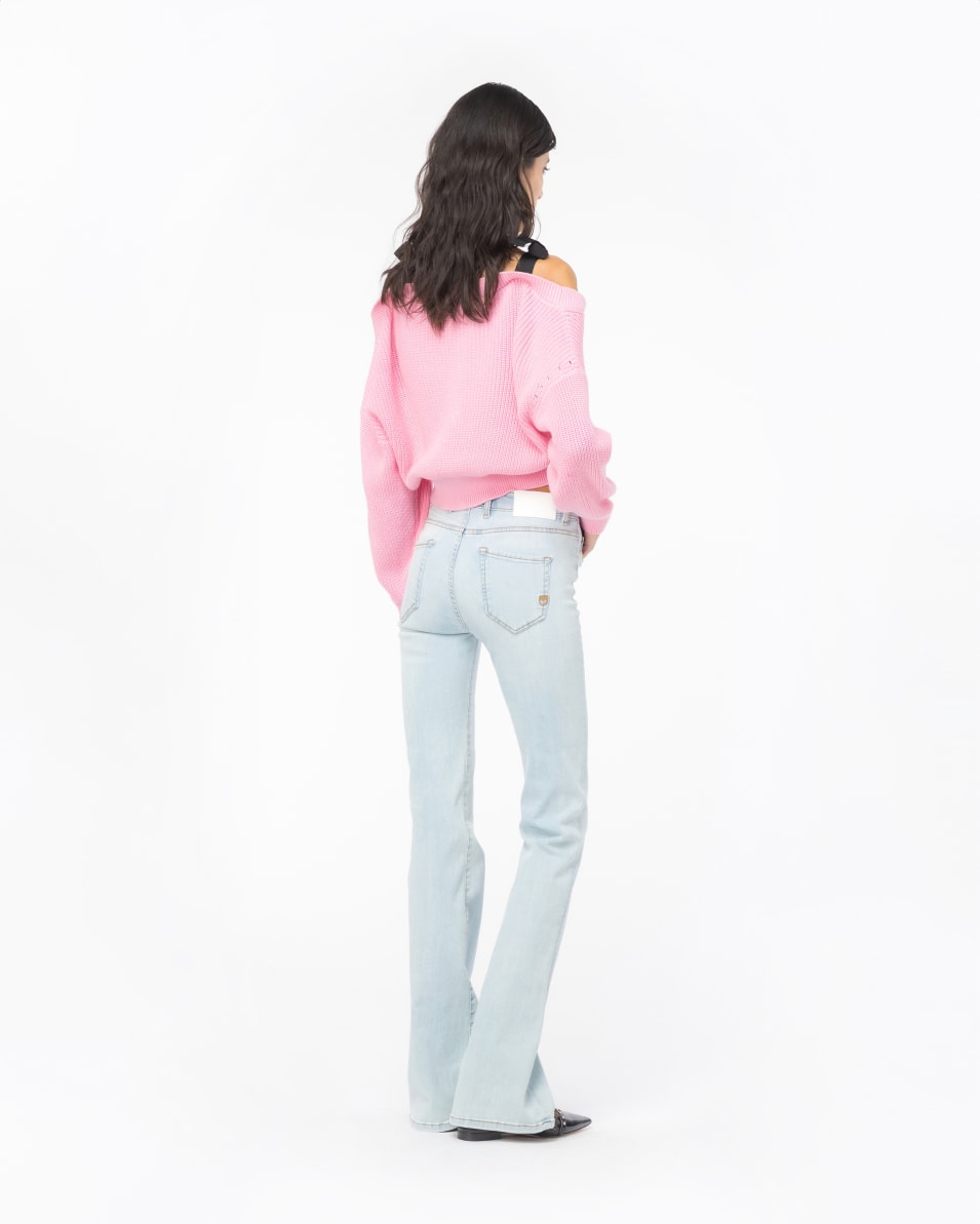 Pinko Schlagjeans Denim Baby Blue Bis zu 60% Rabatt