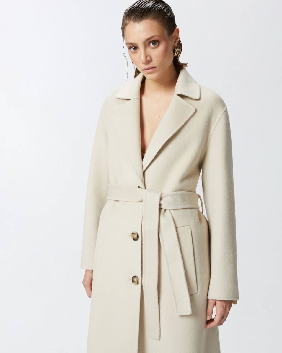 Pinko Langer Mantel mit Gürtel aus Double-Wollstoff Limitierter Zeitrabatt
