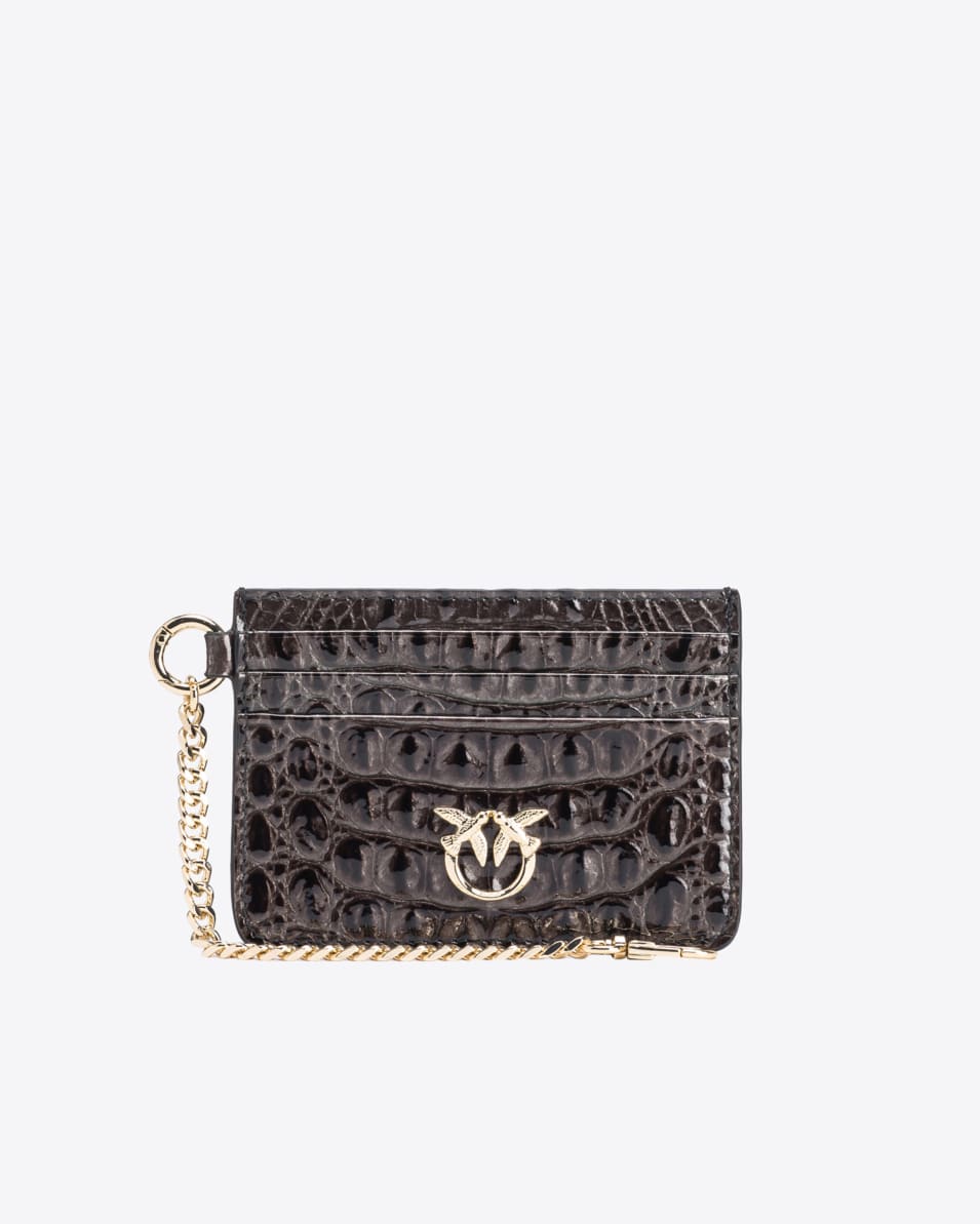 Pinko Leder-Kartenetui mit Kroko-Prägung PINKO Galleria