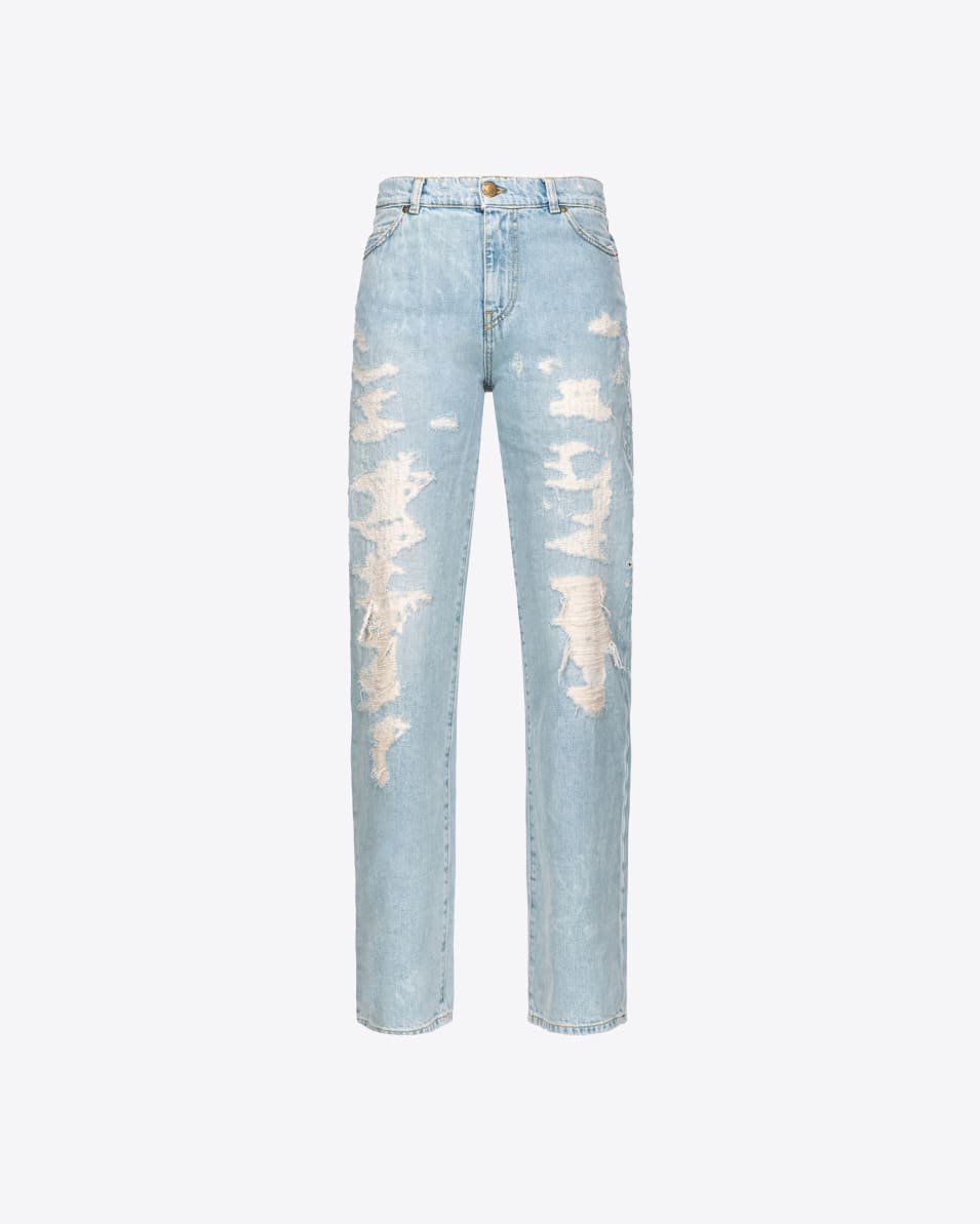 Pinko Jeans Straight Denim mit Rissen Kauf eins, bekomm eins gratis