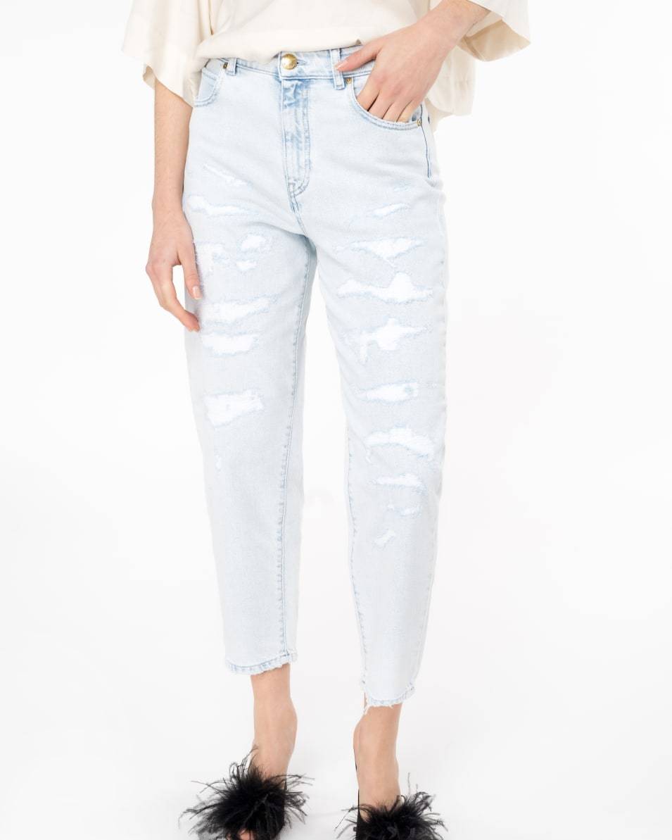 Pinko Jeans Straight Denim mit Rissen Kauf eins, bekomm eins gratis