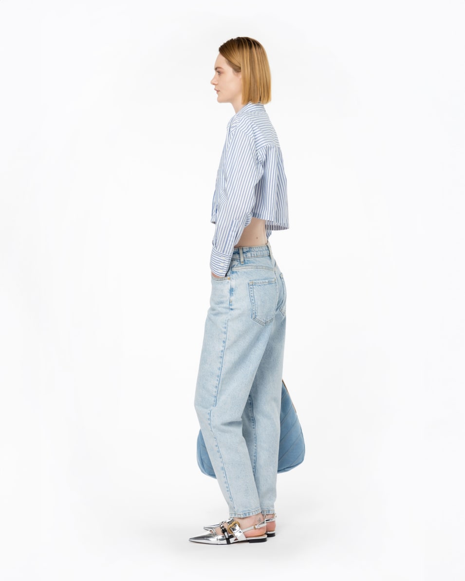 Pinko Cropped-Bluse gestreift Neueste Stile
