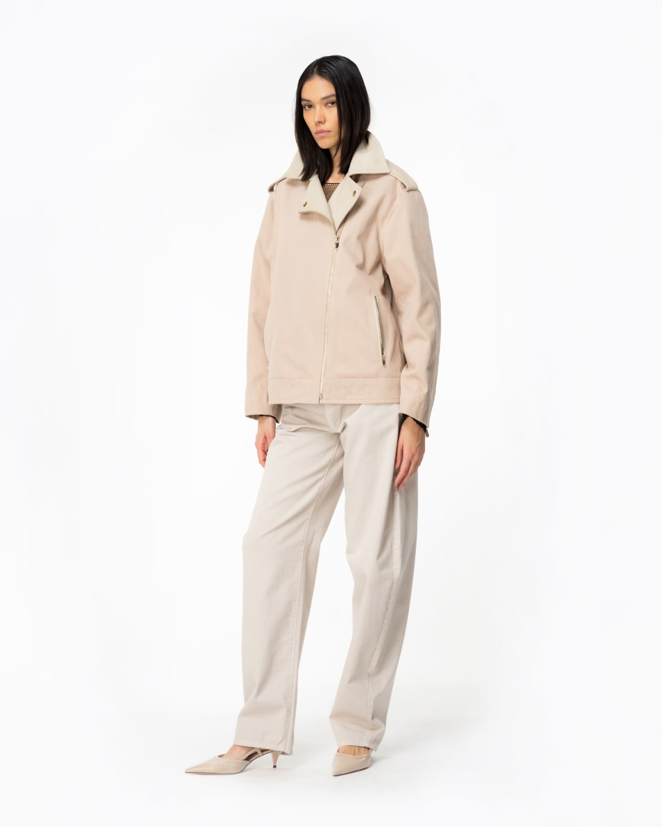 Pinko Bikerjacke aus Baumwolle und Leder Bis zu 65% Rabatt