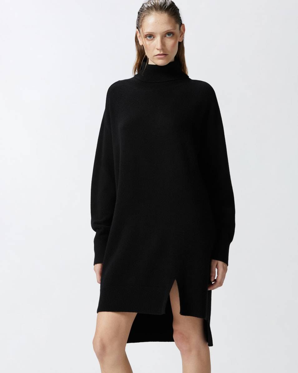 Pinko Rollkragen-Strickkleid aus Kaschmirmischung mit Frontschlitz Großer Ausverkauf