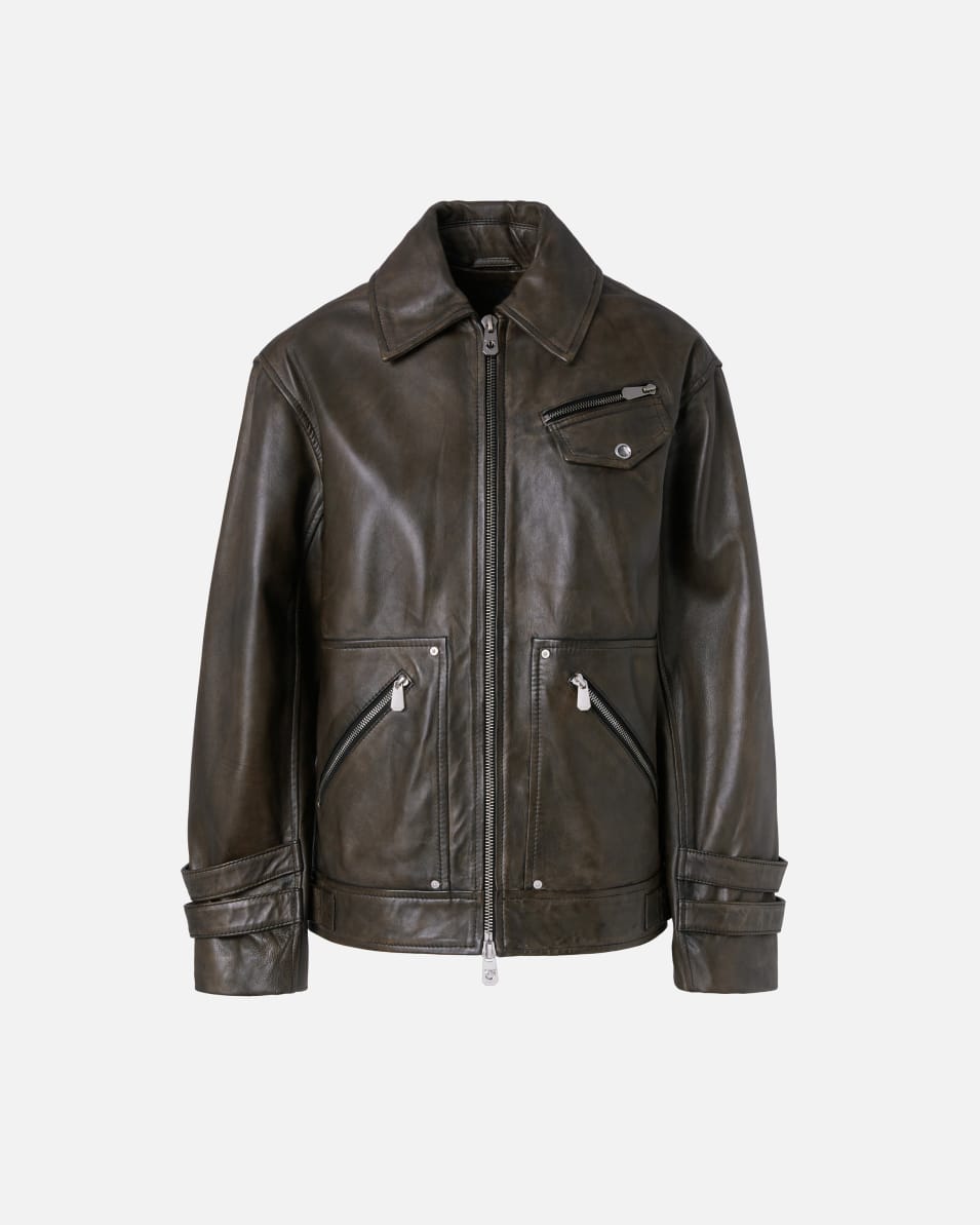 Pinko Blouson aus Leder in Used-Optik Flash Sale