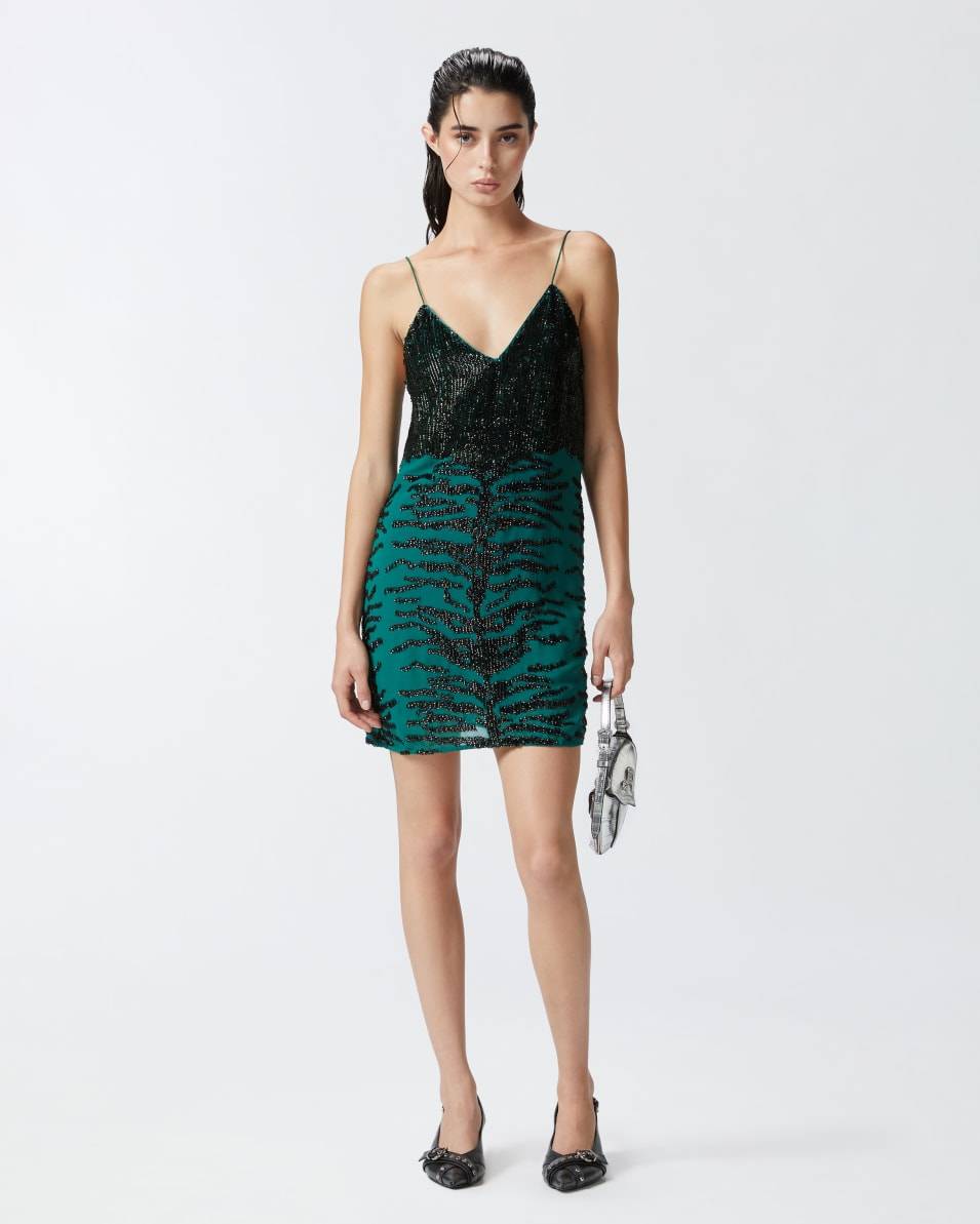 Pinko Minikleid mit Pailletten-Zebramuster Preisnachlass
