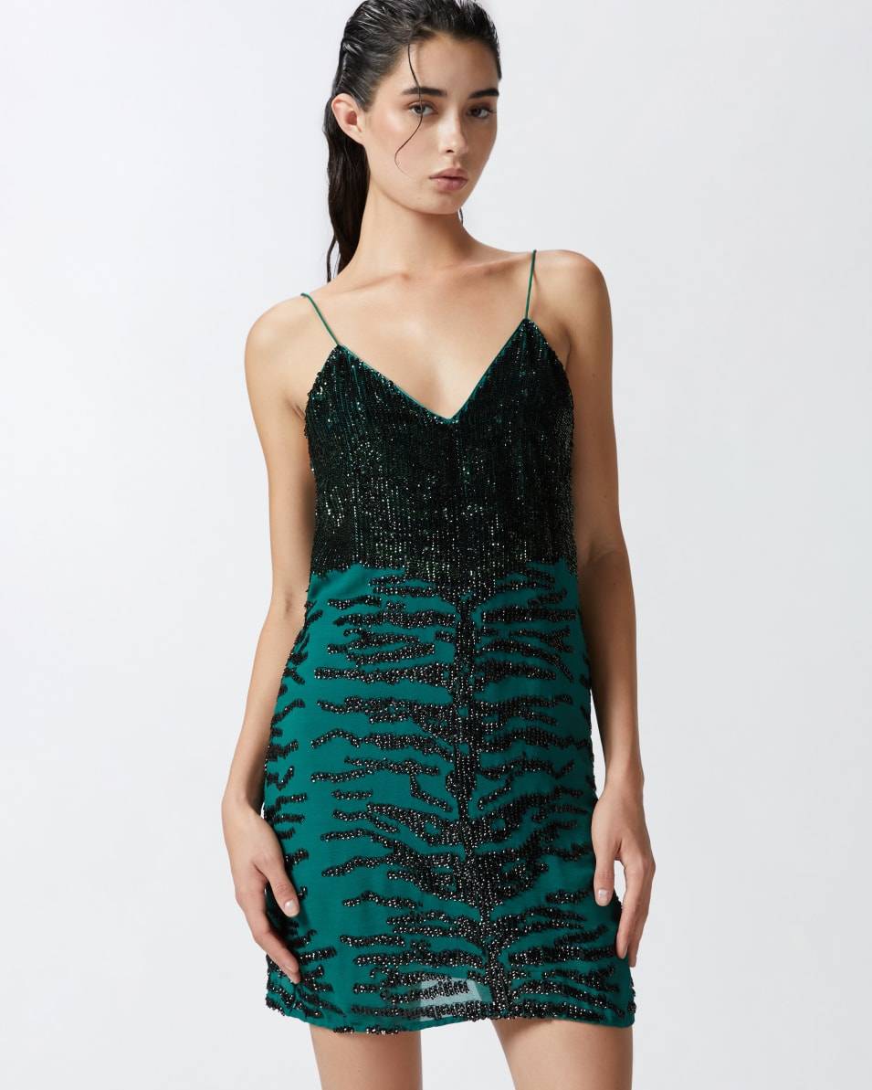 Pinko Minikleid mit Pailletten-Zebramuster Preisnachlass