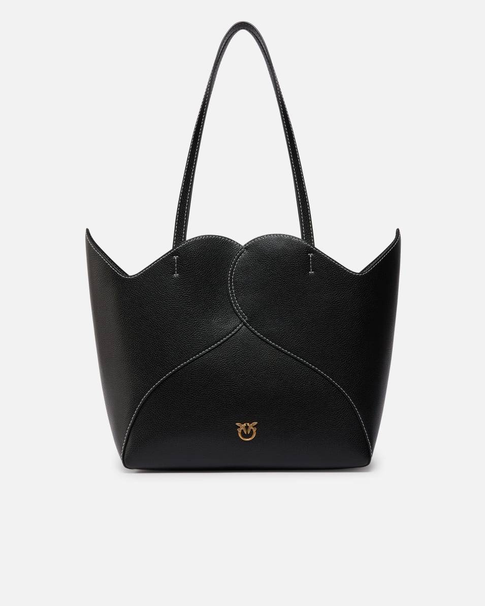 Pinko Große Shopper-Tasche aus Leder mit Herz-Design Osterangebot