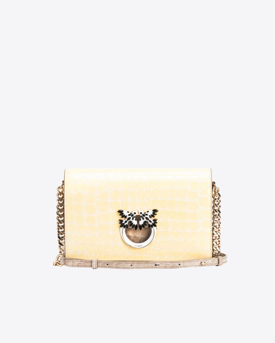 Pinko Classic Love Bag Click Kroko glänzend zweifarbig PINKO Galleria Muttertagsangebot
