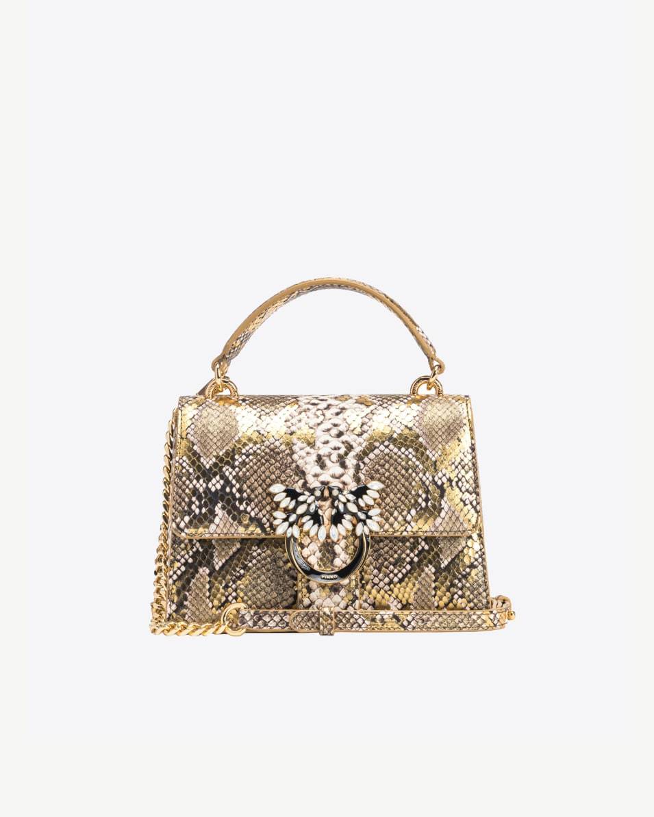 Pinko Mini Love Bag Top Handle Light Reptil Metallic PINKO Galleria Zeitlich begrenztes Angebot