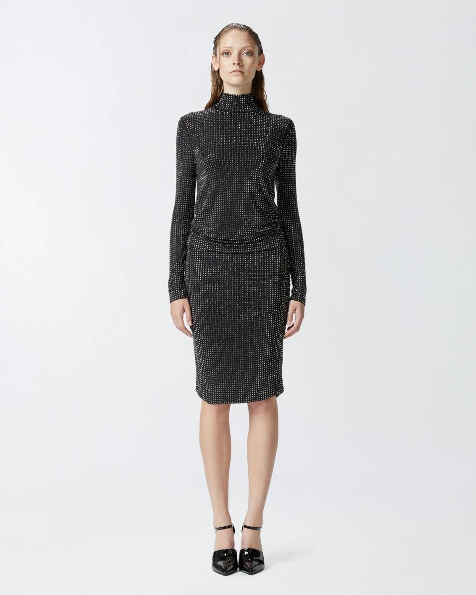 Pinko Pencil skirt with applied rhinestones Super Rabatt