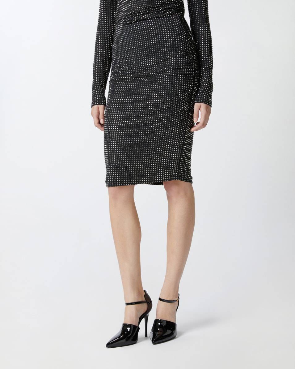 Pinko Pencil skirt with applied rhinestones Super Rabatt