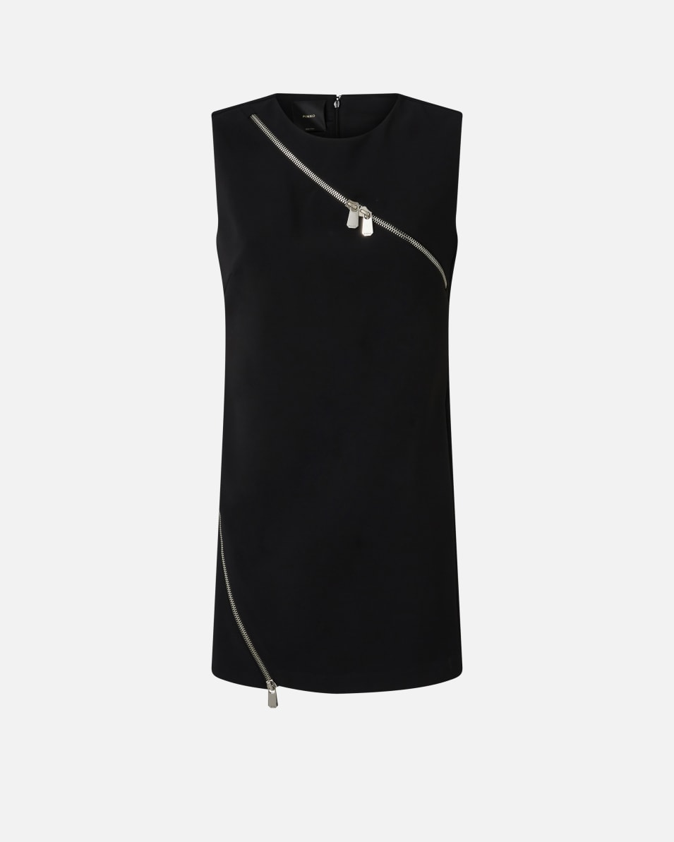 Pinko Kurzes Kleid mit asymmetrischem Reißverschluss Riesige Rabatte