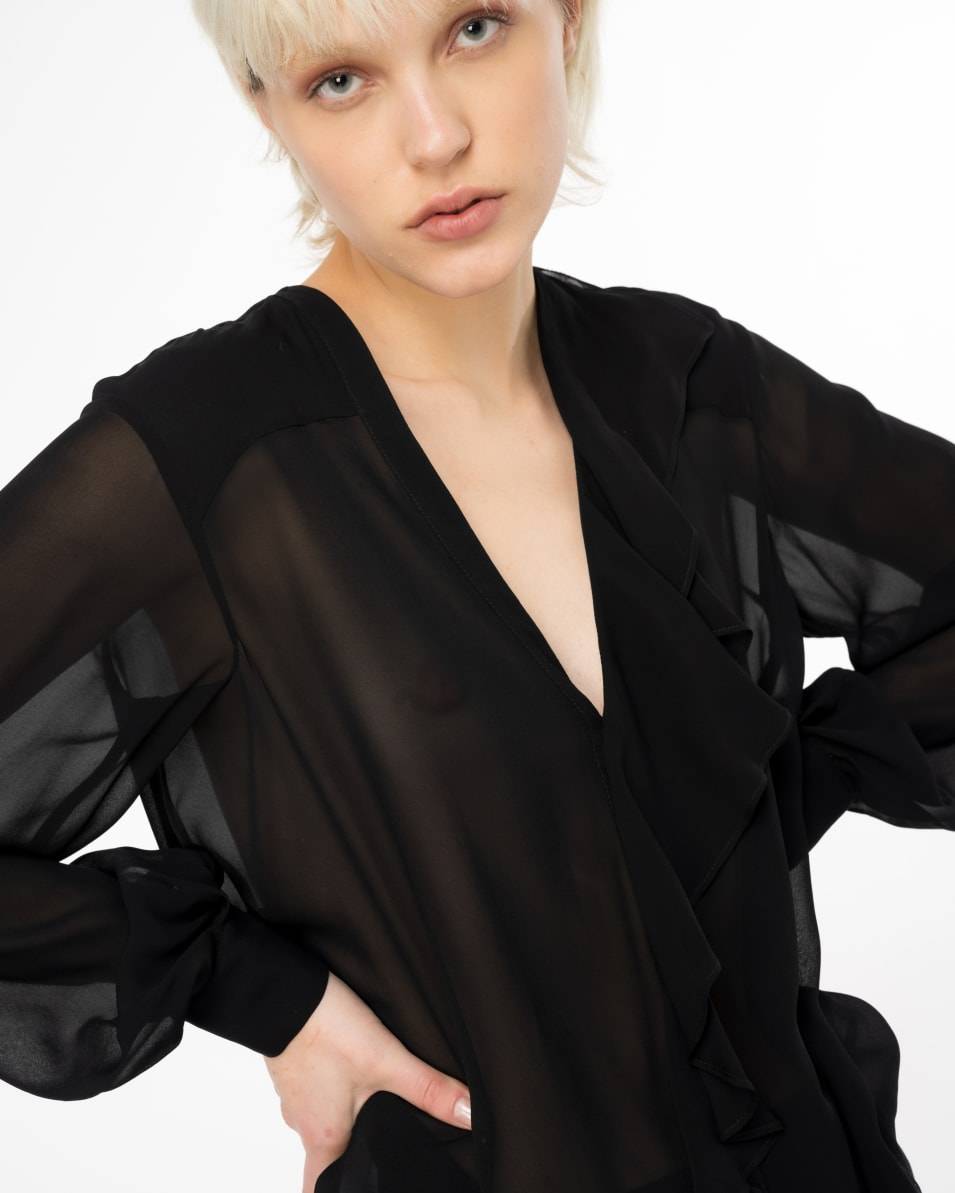 Pinko Bluse mit Volant 50% Rabatt mit kostenlosem Versand