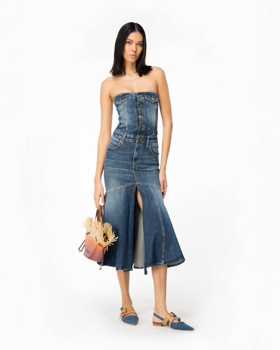 Pinko Midikleid Denim Vintage im Angebot