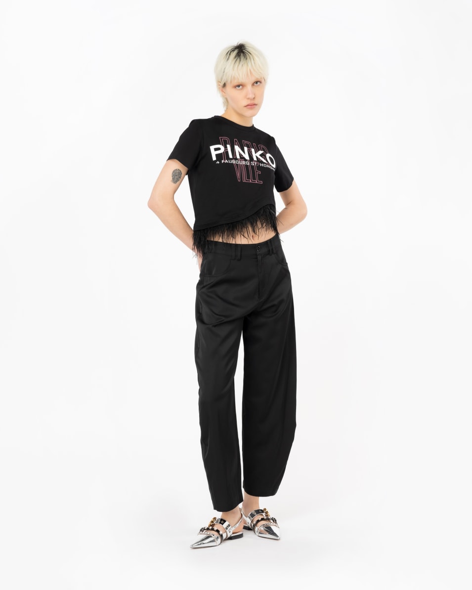 Pinko T-Shirt PINKO Cities mit Federn Jubiläumsangebot