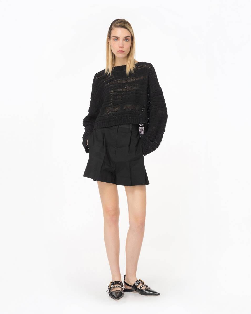 Pinko Kurzer Pulli aus Baumwollmix Große Rabatte