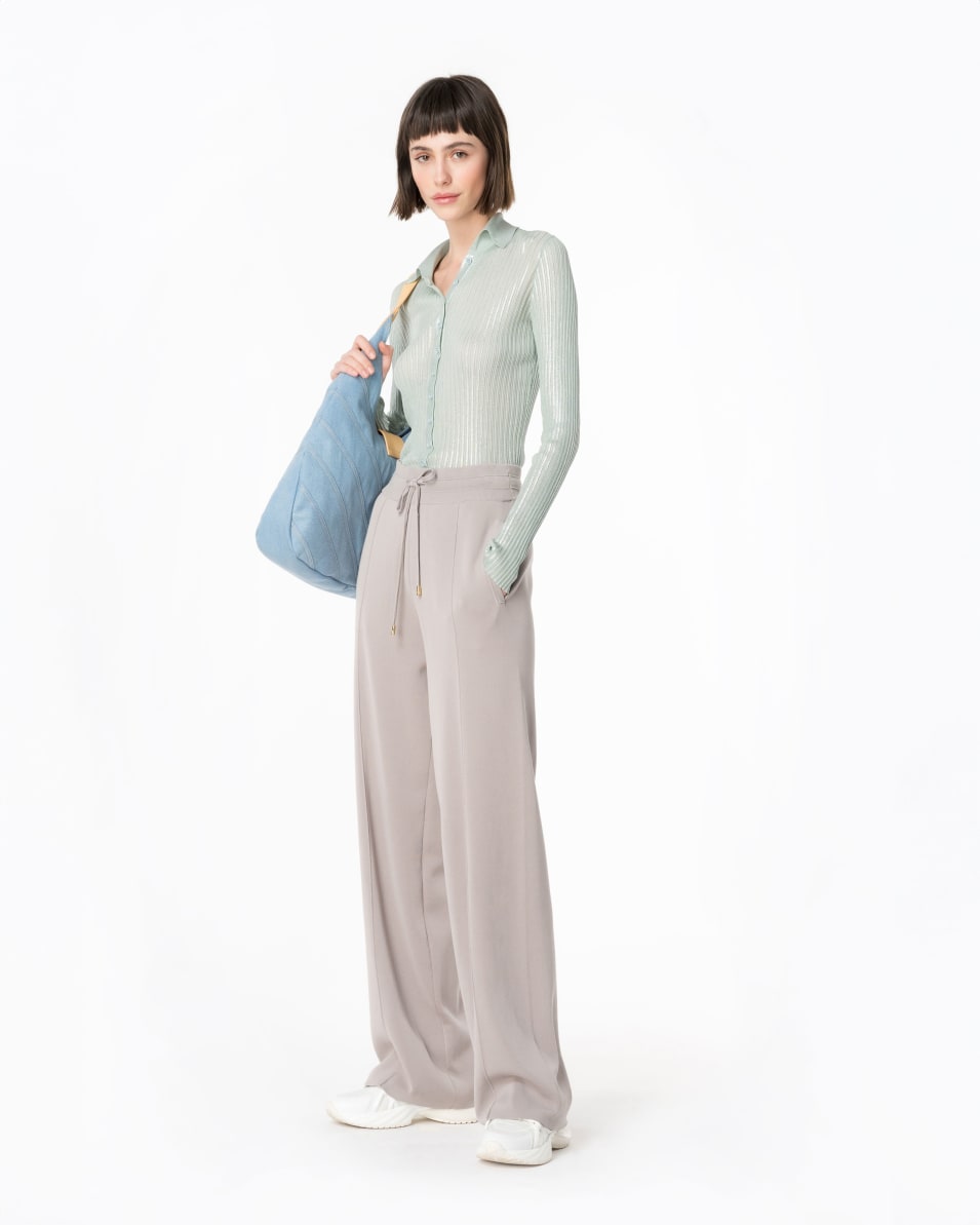 Pinko Gerippter Pullover mit Lurex und Knöpfen Saisonale Angebote