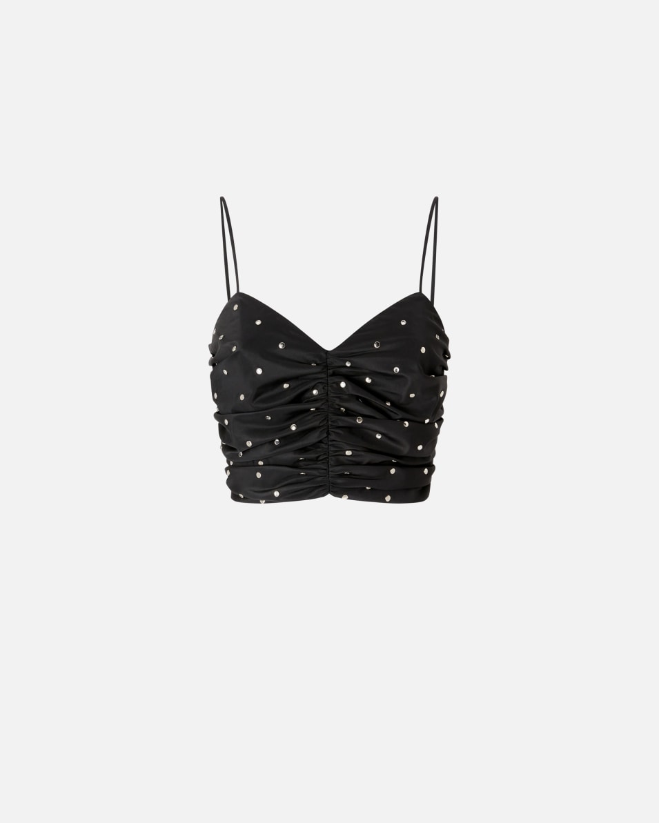 Pinko Gerafftes Top mit Nieten und Strasssteinen Super Sparpreis