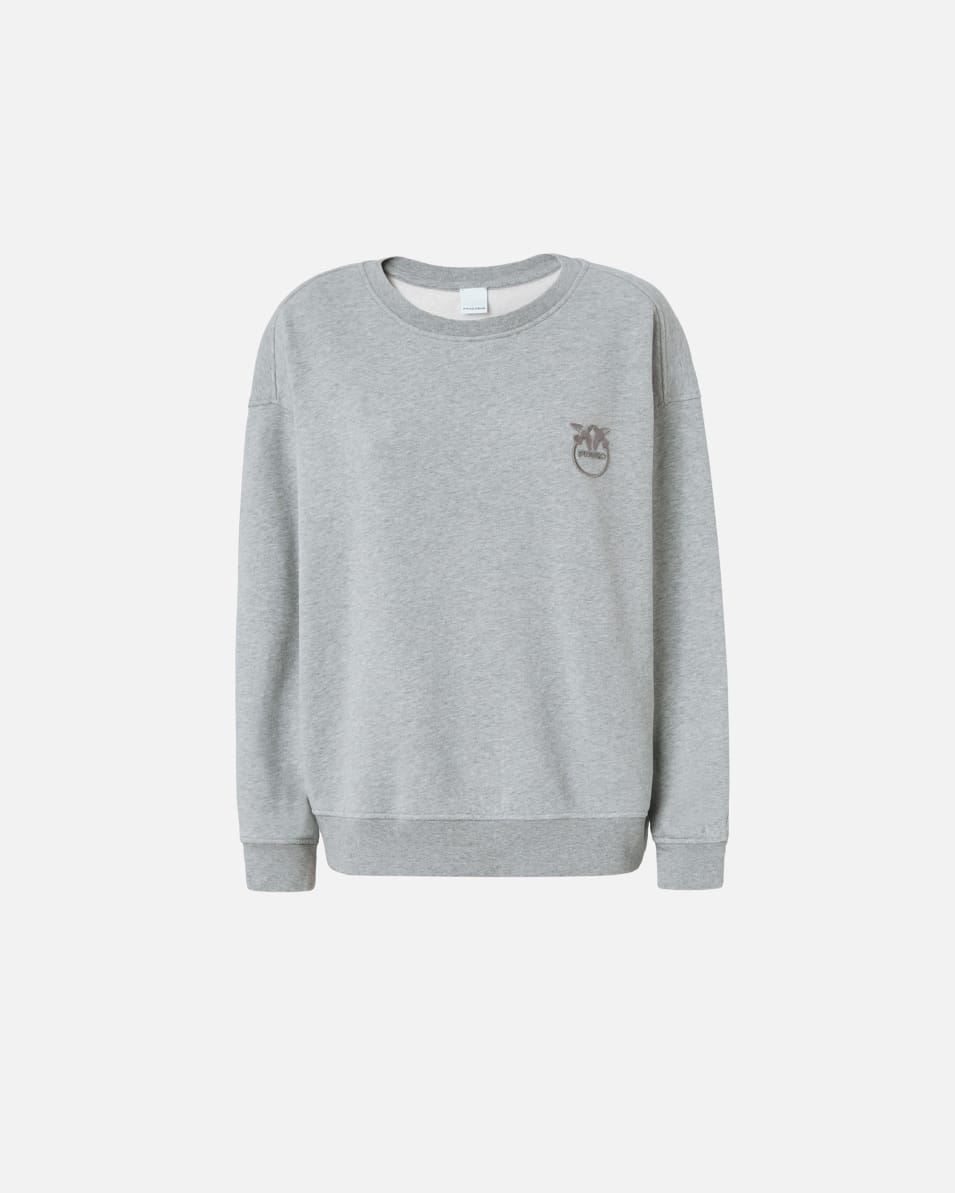 Pinko Rundhals-Sweatshirt mit Logo-Stickerei Sonderangebot der Fabrik