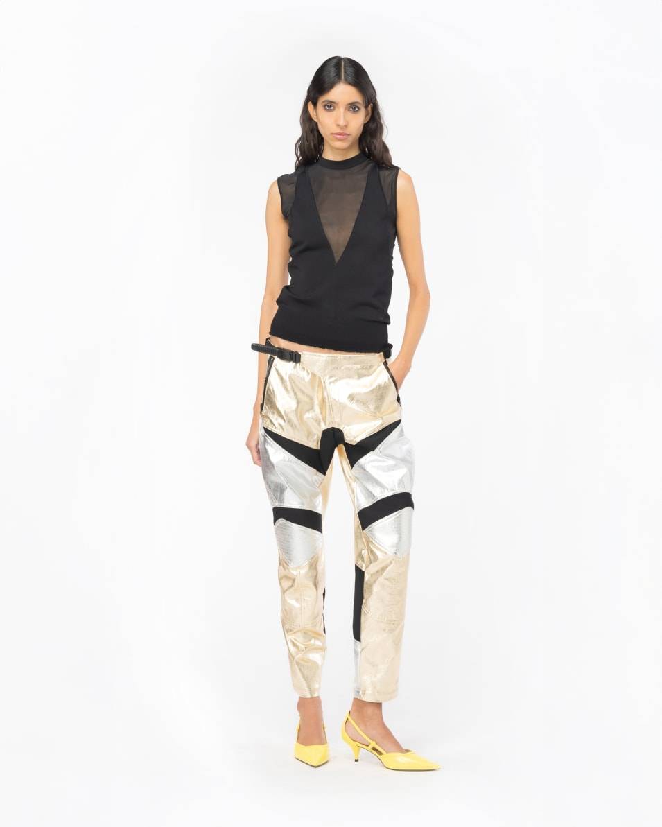 Pinko Bikerhose Metallic Fabrikladen