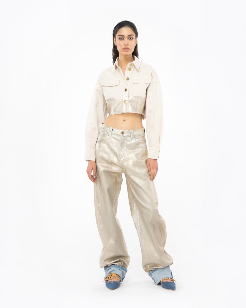 Pinko Kurze Jacke Metallic Angebote