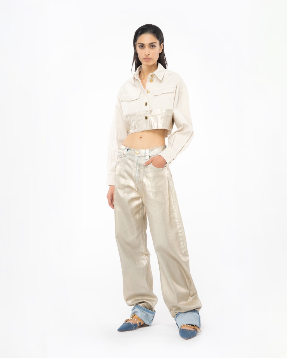 Pinko Kurze Jacke Metallic Angebote