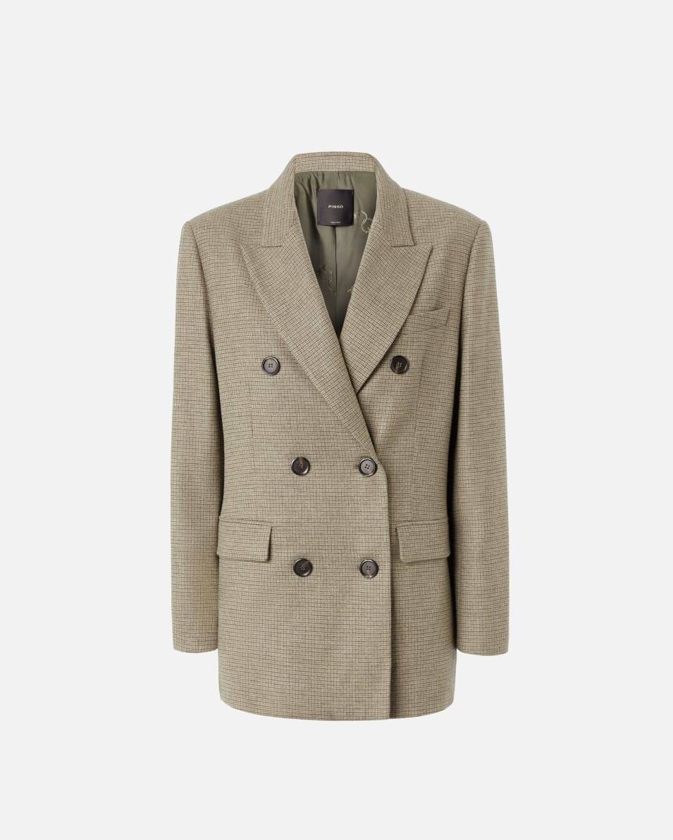 Pinko Zweireihiger karierter Oversize-Blazer Großer Ausverkauf
