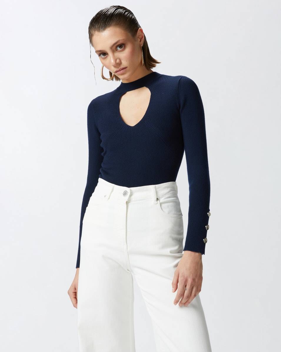 Pinko Gerippter Wollpullover Exklusivangebot