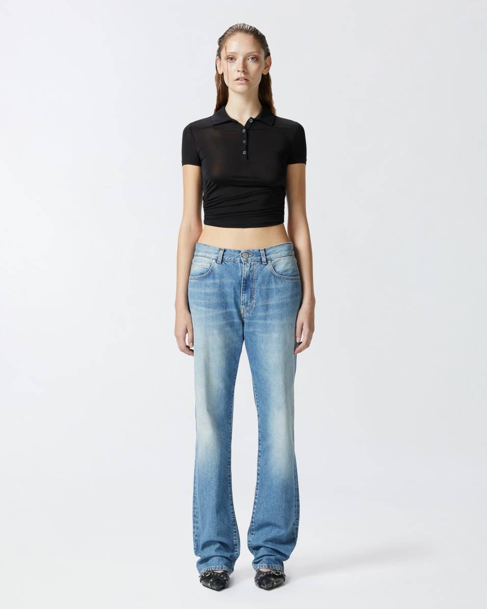 Pinko Jeans loose-fit in denim vintage blu chiaro Muttertagsangebot